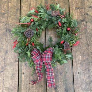 Tartan bow wreath